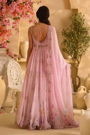Lashkaraa Floral Embroidered Anarkali With Dupatta 