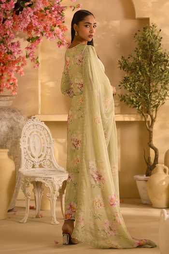 Lashkaraa Floral Print Straight Kurta Pant Set 