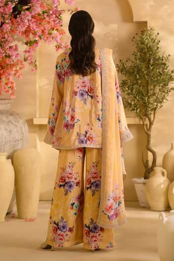 Lashkaraa Floral Print Straight Kurta Palazzo Set 