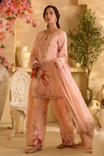 Lashkaraa Floral Print Kurta Farshi Salwar Set 