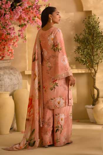 Lashkaraa Floral Print Kurta Palazzo Set 