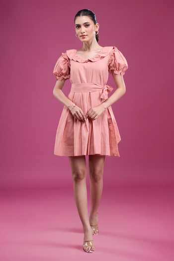 Naintara Bajaj Frilled Neck Dress & Shorts Set 