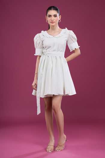 Naintara Bajaj Puff Sleeve Dress & Shorts Set 