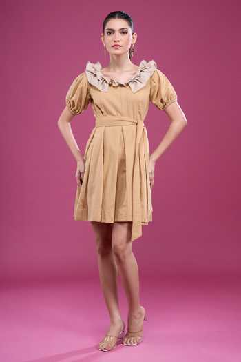 Naintara Bajaj Frilled Neck Dress & Shorts Set 