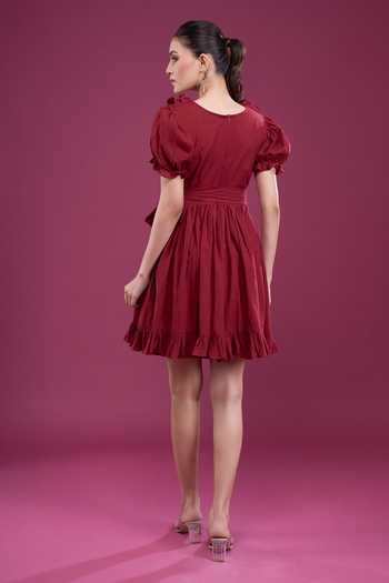 Naintara Bajaj Puff Sleeve Dress & Shorts Set 