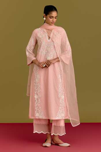 Devnaagri Embroidered Kurta Pant Set 