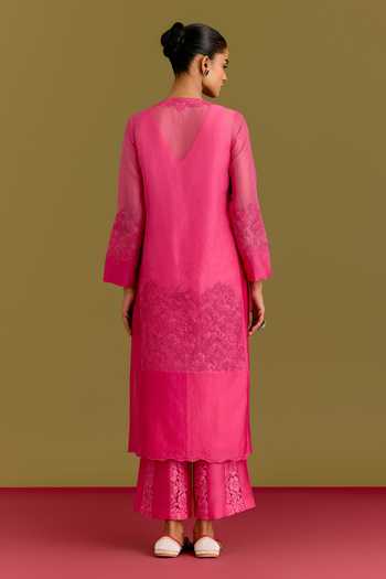 Devnaagri Tonal Embroidered Straight Kurta Set 