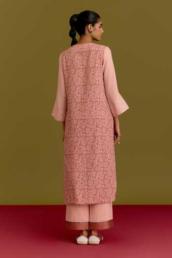 Devnaagri Floral Hand Block Print Kurta Set 