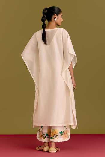 Devnaagri Floral Hand Paint Kaftan Set 