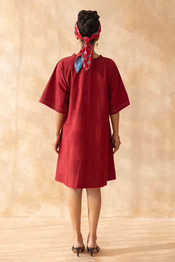 Moontara Marcella Cotton Knee Length Dress 