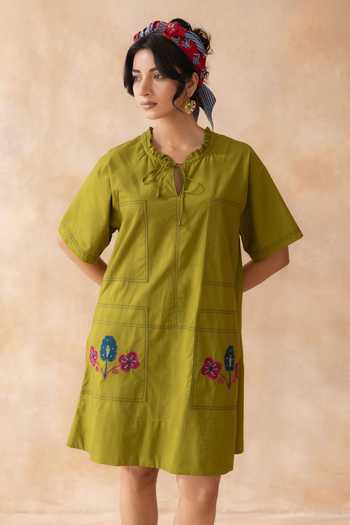 Moontara Olley Placed Embroidered Dress 