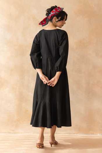 Moontara Midnight Cotton Midi Dress 
