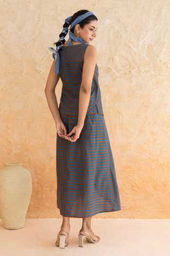 Moontara Alora Stripe Pattern Top With Skirt 