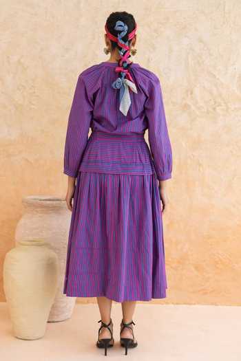 Moontara Maya Stripe Pattern Dress 