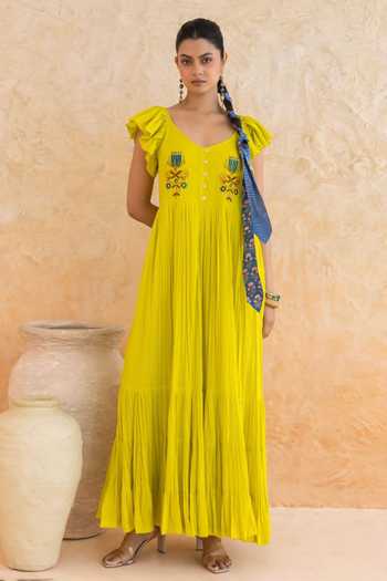 Moontara Limmon Cotton Voile Maxi Dress 