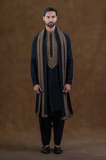 Punit Arora Embroidered Placket Kurta Set 