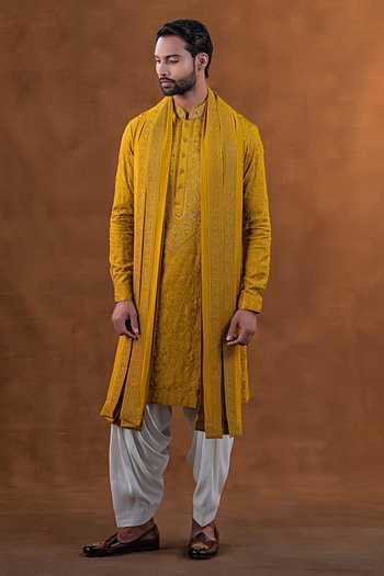 Punit Arora Tonal Embroidered Kurta Set 
