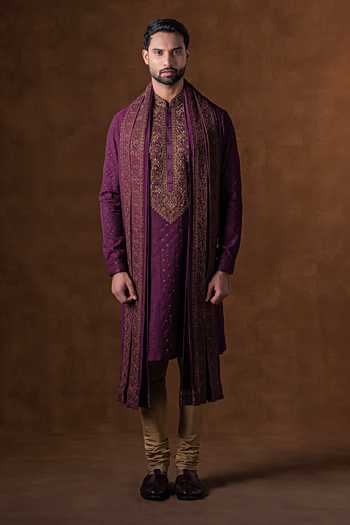 Punit Arora Embroidered Placket Kurta Set 