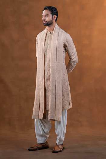 Buy Punit Arora Rose Gold Silk Embroidered Kurta Set Online at Aza Fashions Buy_Punit Arora_Rose Gold Silk Embroidered Kurta Set _Online_at_Aza_Fashions