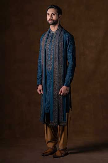 Punit Arora Tonal Embroidered Kurta Set 