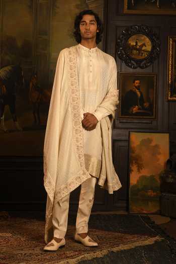 Punit Arora Dori Embroidered Silk Sherwani Set 