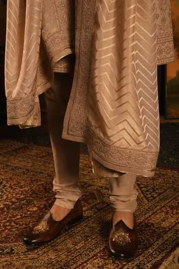 Buy_Punit Arora_Gold Silk The Grandeur Sherwani Set 