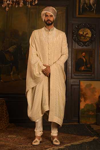 Punit Arora Embroidered Silk Sherwani Set 