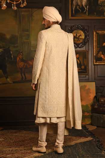 Punit Arora The Imperial Drape Silk Sherwani Set  