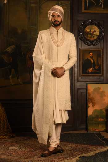 Punit Arora Maharaja Silk Sherwani Set 