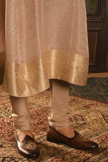 Shop_Punit Arora_Rose Gold Silk Tonal Embroidered Sherwani Set 