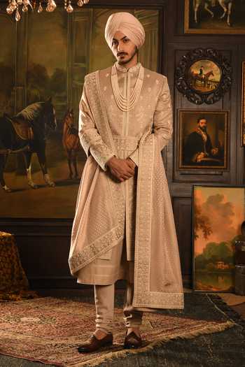 Punit Arora The Monochromatic Majesty Sherwani Set 