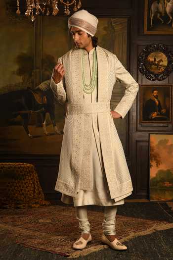 Punit Arora The Monochromatic Majesty Sherwani Set 