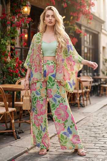 Seams Pret And Couture Ada Floral Pattern Kaftan Pant Set 