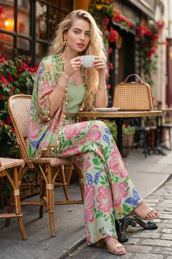 Buy_Seams Pret And Couture_Green Georgette, Shantoon Open Neck, Ada Floral Pattern Kaftan Pant Set _Online_at_Aza_Fashions