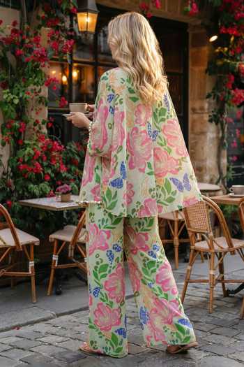 Seams Pret And Couture Ada Floral Pattern Kaftan Pant Set 