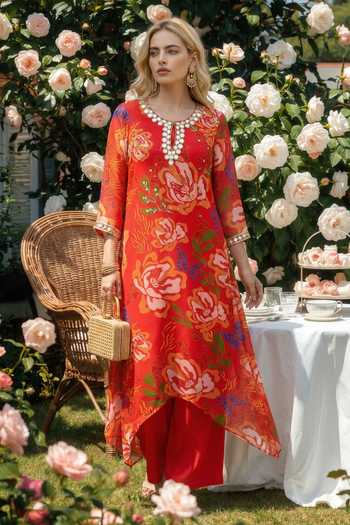 Seams Pret And Couture Elina Mirror Embroidered Kurta Set 