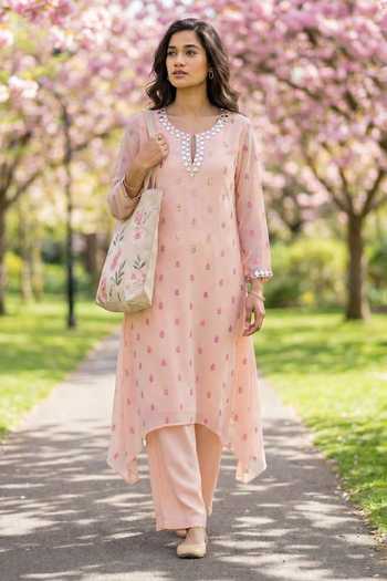 Seams Pret And Couture Elina Leaf Print Kurta Set 