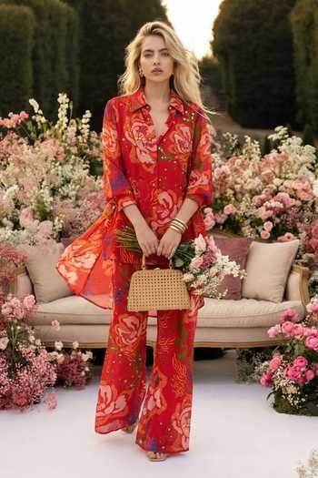 Seams Pret And Couture Ira Floral Pattern Shirt With Pant 