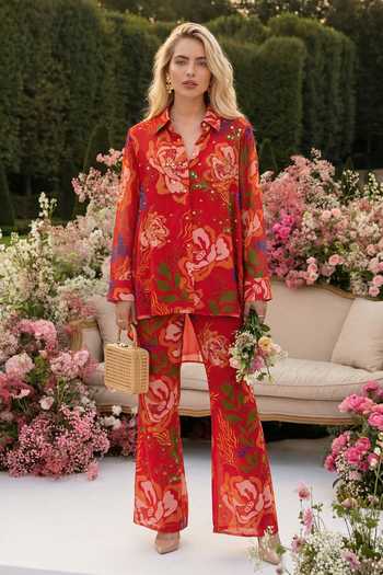 Seams Pret And Couture Ira Floral Pattern Shirt With Pant 