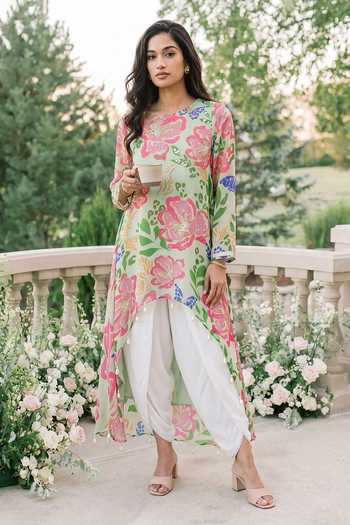 Seams Pret And Couture Floral Print Kurta & Dhoti Pant Set 