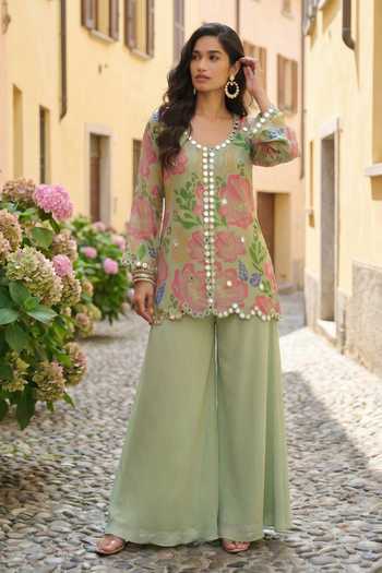 Seams Pret And Couture Saisha Floral Print Kurta With Sharara 
