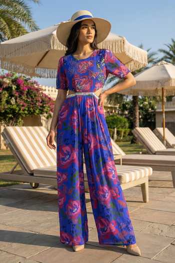 Seams Pret And Couture Midnight Bloom Print Jumpsuit 