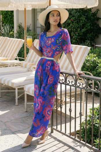 Seams Pret And Couture Midnight Bloom Print Jumpsuit 