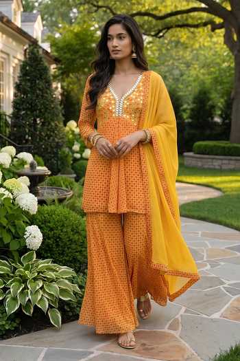 Seams Pret And Couture Navya Print Kurta Sharara Set 