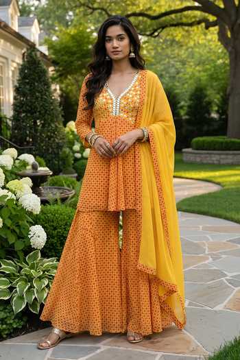 Seams Pret And Couture Navya Print Kurta Sharara Set 