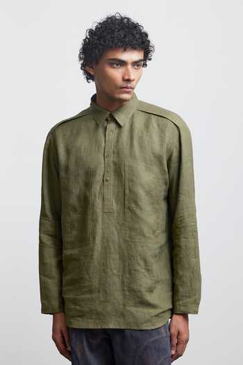 Countrymade Faux Button Half Placket Shirt 