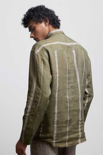 Countrymade Bagru Print Striped Shirt 