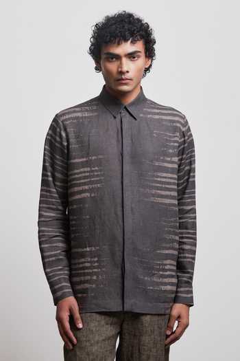 Countrymade Bagru Hand Block Print Linen Shirt 