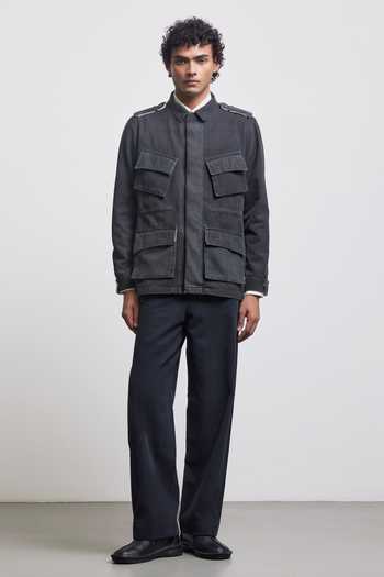 Countrymade Grey Cotton Presence Absence Safari Jacket Online at Aza Fashions Countrymade_Grey Cotton Presence Absence Safari Jacket _Online_at_Aza_Fashions