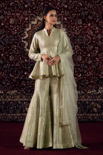 Lashkaraa Sequin Embellished Peplum Kurta Set 